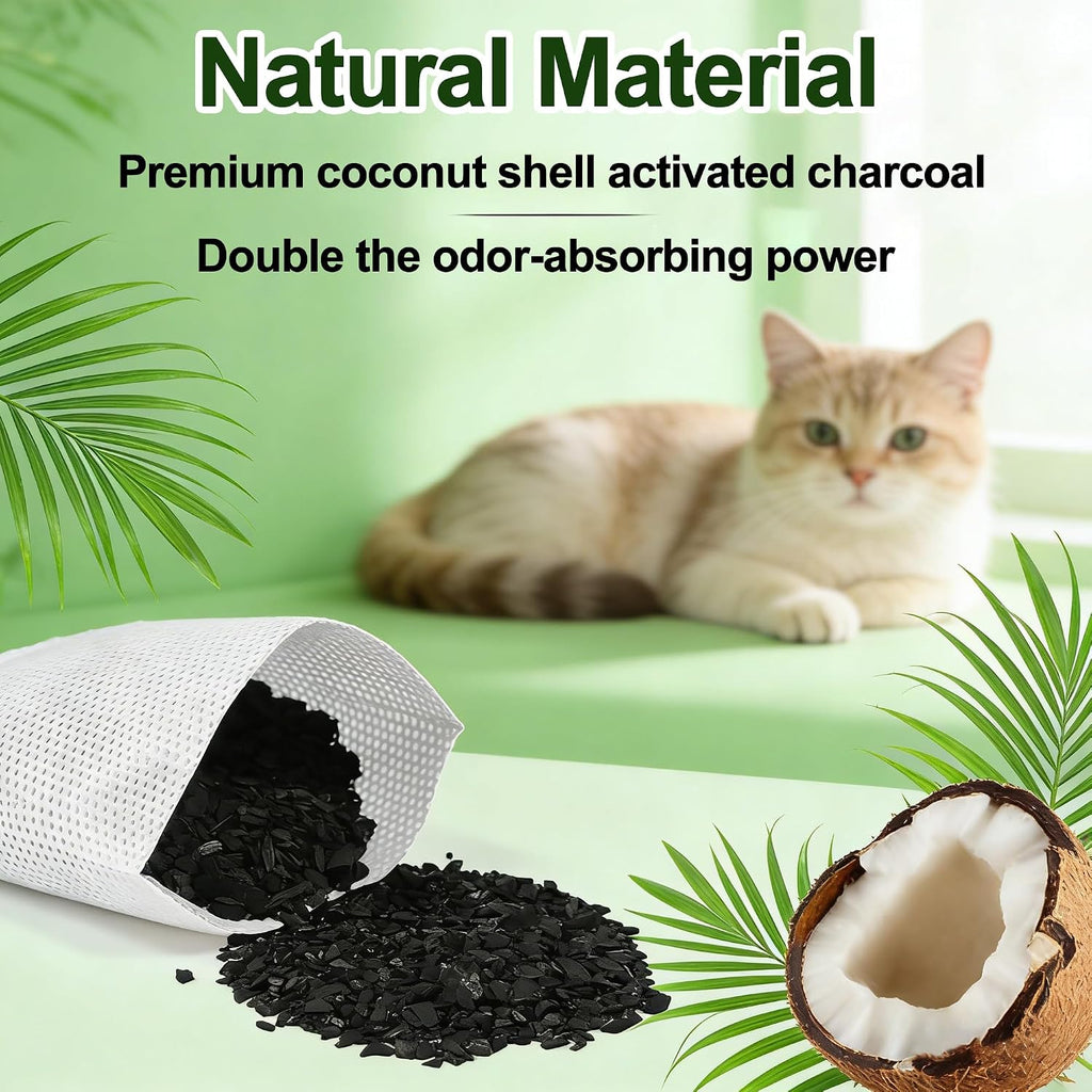 NewKe replacement carbon filter pouch showing the breathable mesh material filled with coconut shell charcoal.