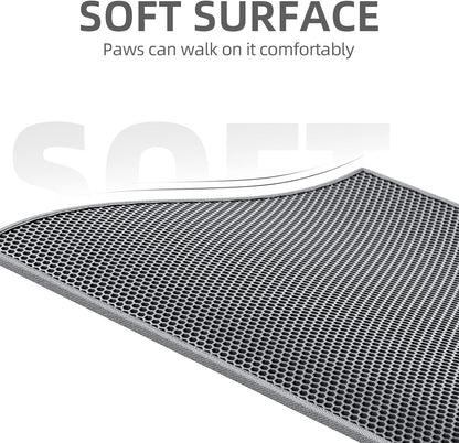 Close up view of the soft non toxic EVA foam material on the ESTHELLO pet mat.