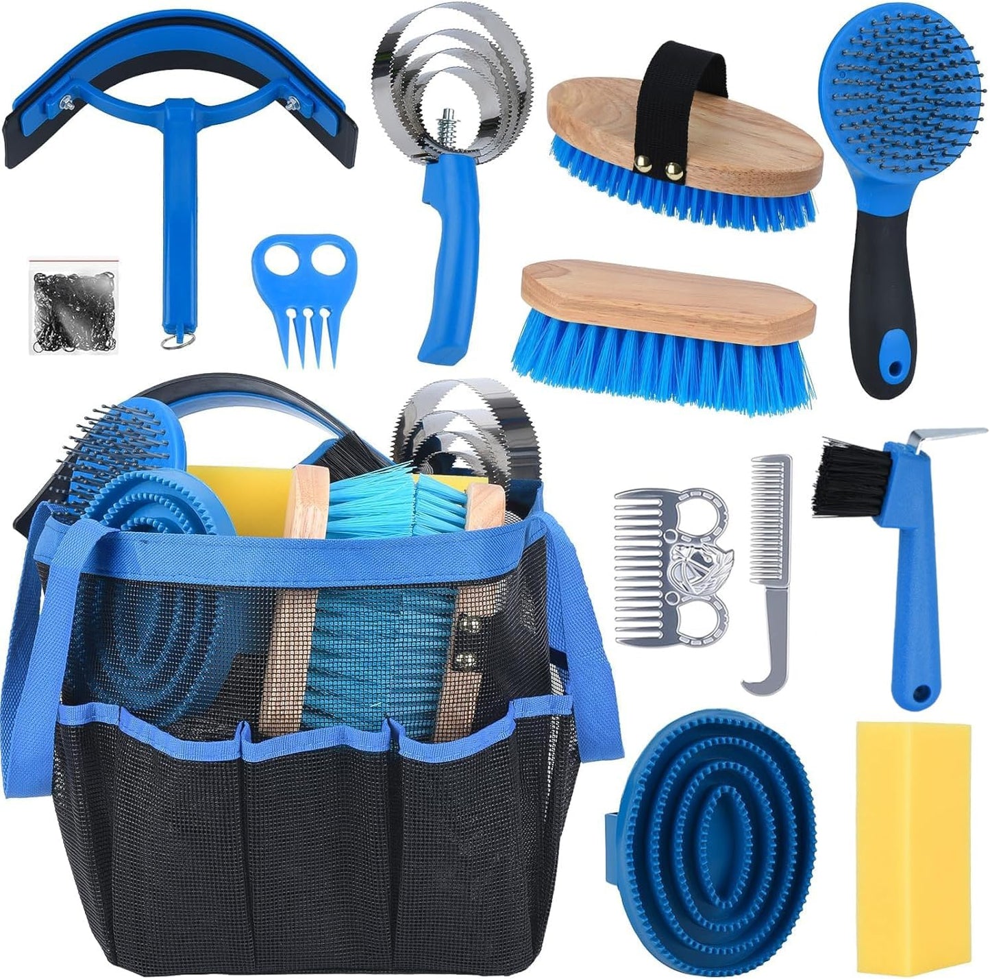 Horse Grooming Kit 13 Piece, Horse Brushes for Grooming Supplies Set with Organizer Bag, Horse Brush & Curry Comb for Effective Cleaning, Gift for Horses Riders Beginners - Image 9