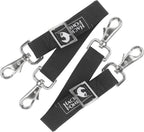 HackFond Horse Blanket Replacement Belly Straps 2-piece set front view showing black heavy-duty elastic material.