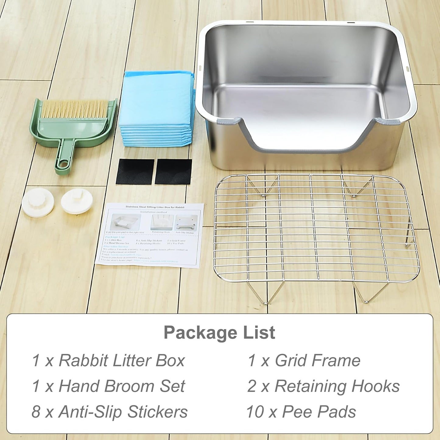 Close up of stainless steel sifting grid for small animals