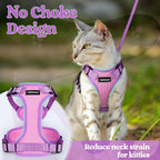 Rabbitgoo comfort fit air mesh cat walking vest in pink and purple colors