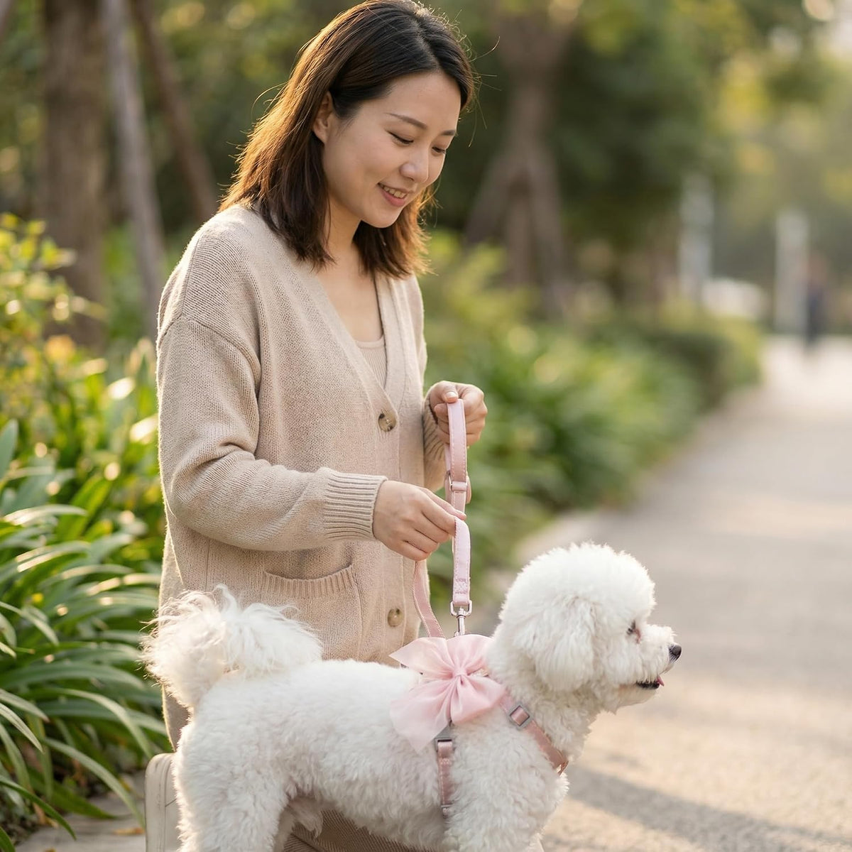Xydsjjiao pink harness set showing all adjustment points