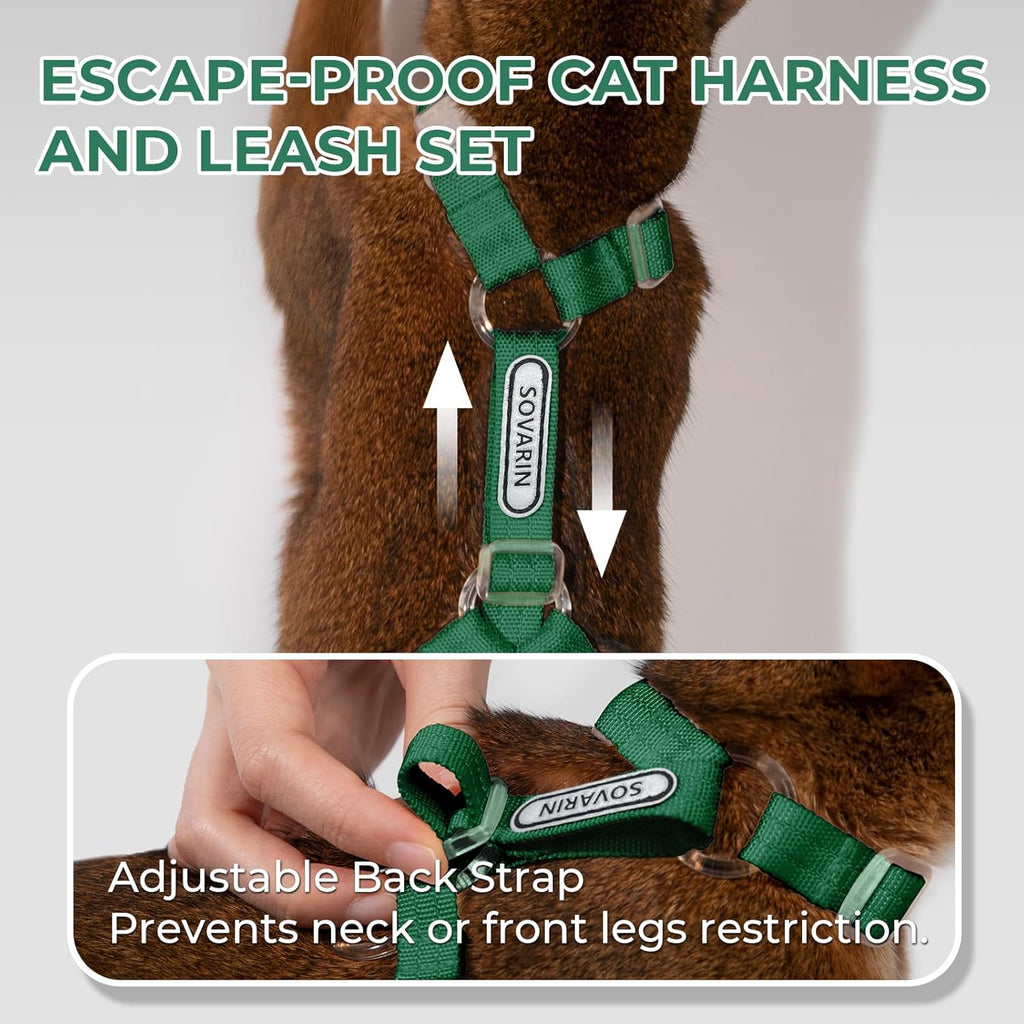 Sovarin lightweight outdoor cat walking vest in olive green