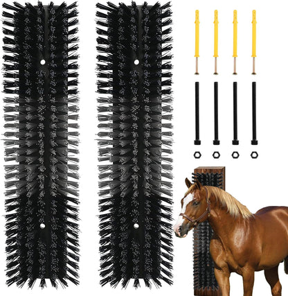Livestock Scratch Brush for Cattle, Horses, Goats, Cow, Durable Scratching Brush, Massage Grooming Tool for Healthy Coat, Relieves Itching, Easy Install on Fence Posts(2pcs, Gray) - Image 11