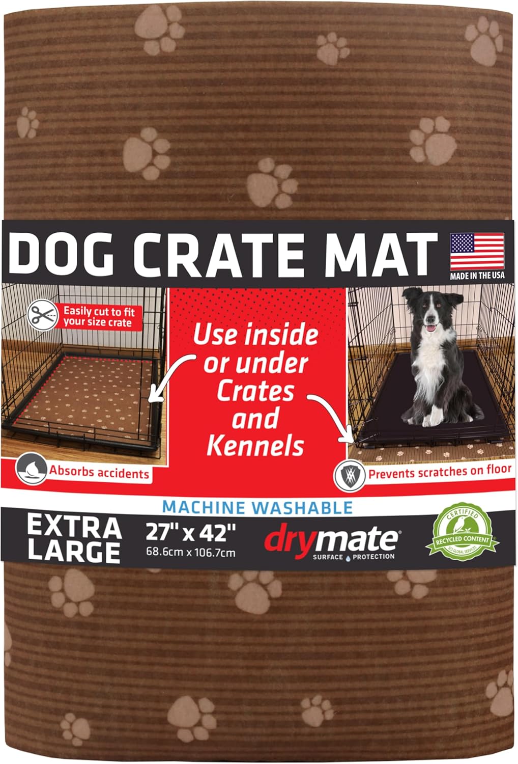 Drymate Premium Dog Crate Mat Liner, Absorbent, Waterproof, Non-Slip, Washable Puppy Pee Pad for Kennel Training - Use Under Pet Cage to Protect Floors, Cut to Fit Design (USA Made) (Dgrey)(30"x45") - Image 13