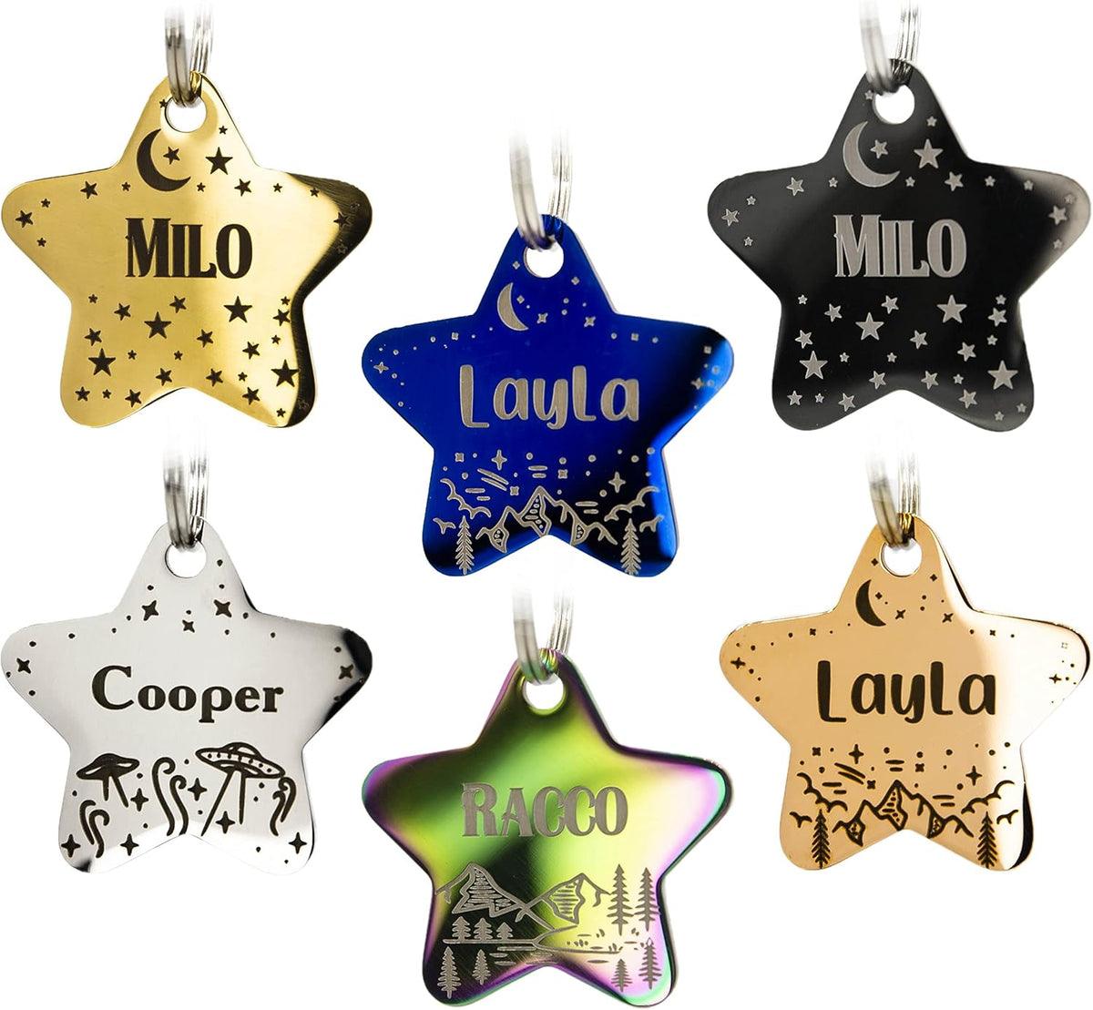 Personalized Dog Tag with 5 Lines of Custom Deep Engraved Durable Stainless Steel Pet ID Name Tag Designer Regular Size Bone - Image 13