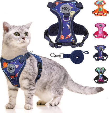 BEAUTYZOO Cat Harness, Escape Proof Cat Harness and Leash Set for Walking, Soft Breathable Vest Harness with 3 Buckles Adjustable,Reflective Easy Control Kitten Harness for Cats (Tie Design),Black S - Image 15