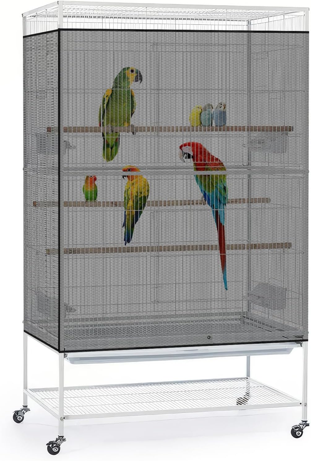 Comparison of bird cage with and without Bissap seed catcher