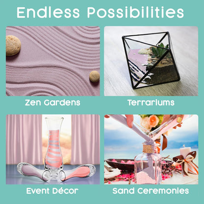 Purple sand used for DIY home terrarium project