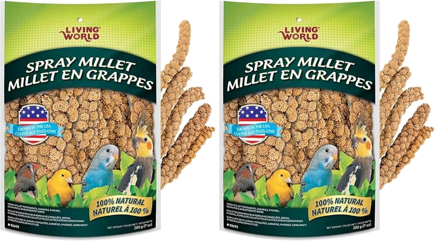Living World millet spray bird treat label details