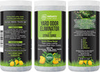 Nature's Pure Edge pet safe yard granules packaging showing natural ingredients list.