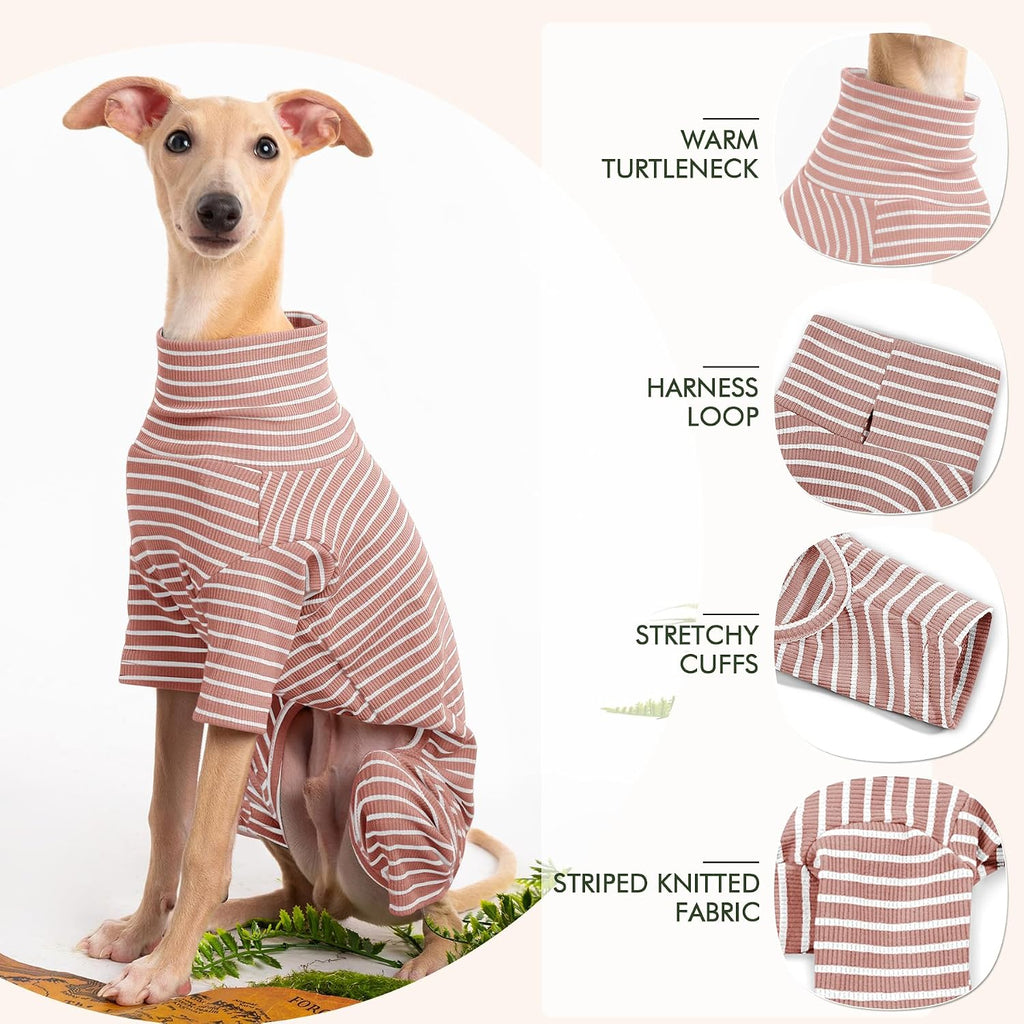 Haloumoning warm puppy apparel showing flexible leg opening stitching