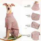 Haloumoning warm puppy apparel showing flexible leg opening stitching