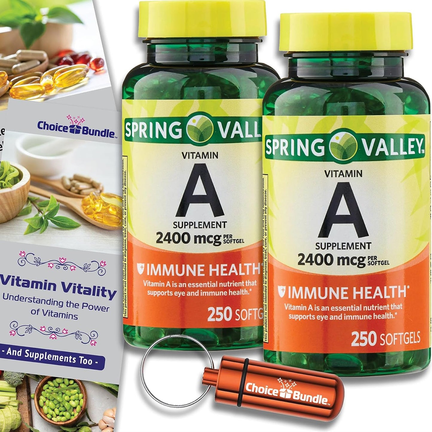 Spring Valley Vitamin A 2400 mcg 2-pack front view
