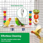 2 Pcs Bird Cage Food Holder Stainless Steel Parrot Fruit & Vegetable Skewer Hanging Foraging Toy for Parakeets, Budgies, Macaws - Image 6
