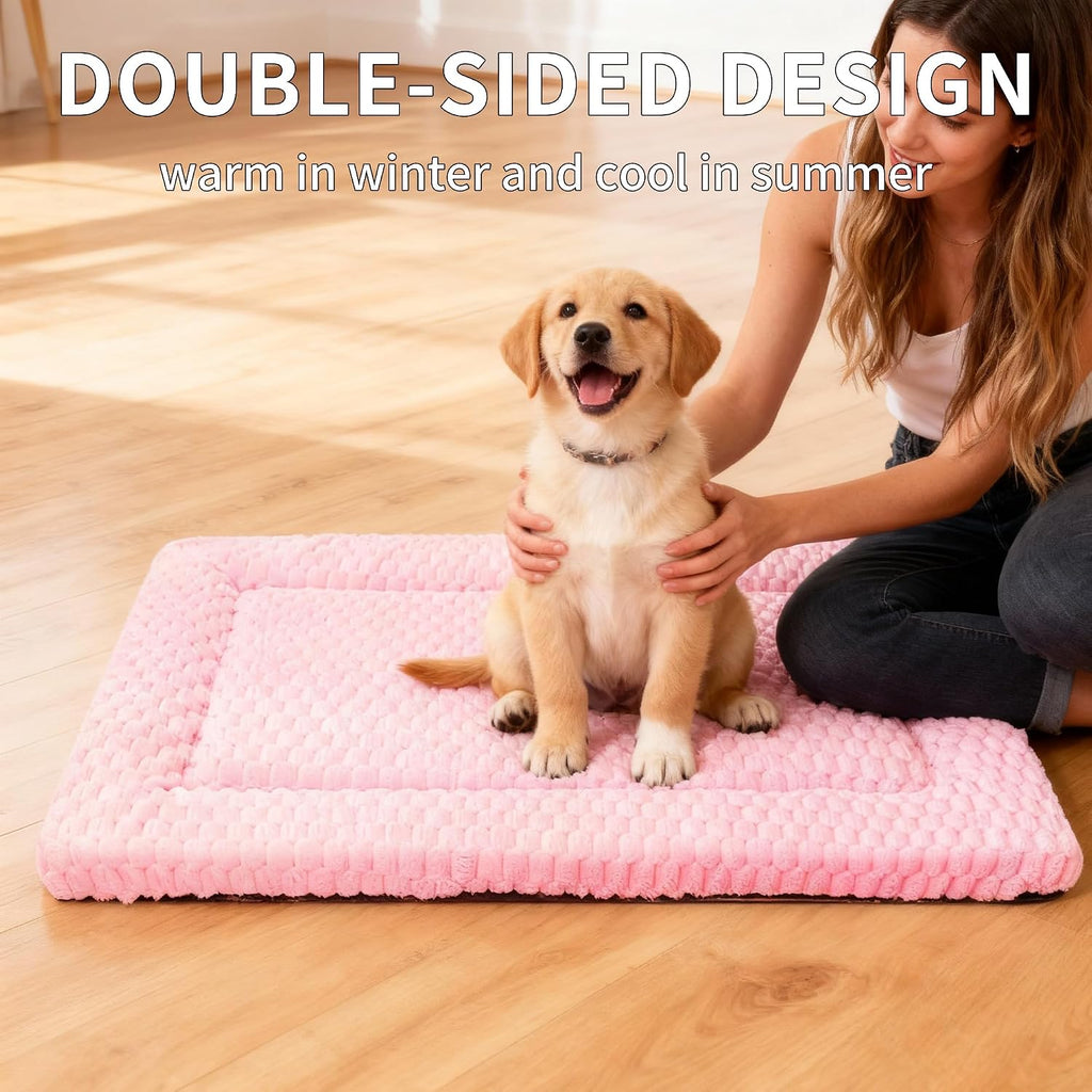Sunshe all weather pet bed mat pink texture close up showing fabric