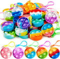 JOYIN Round Pop Fidget Keychain 30 Pack front view showing colorful silicone dimples.