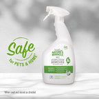 Nature's Miracle Simply cleaning solution spray bottle on carpet background