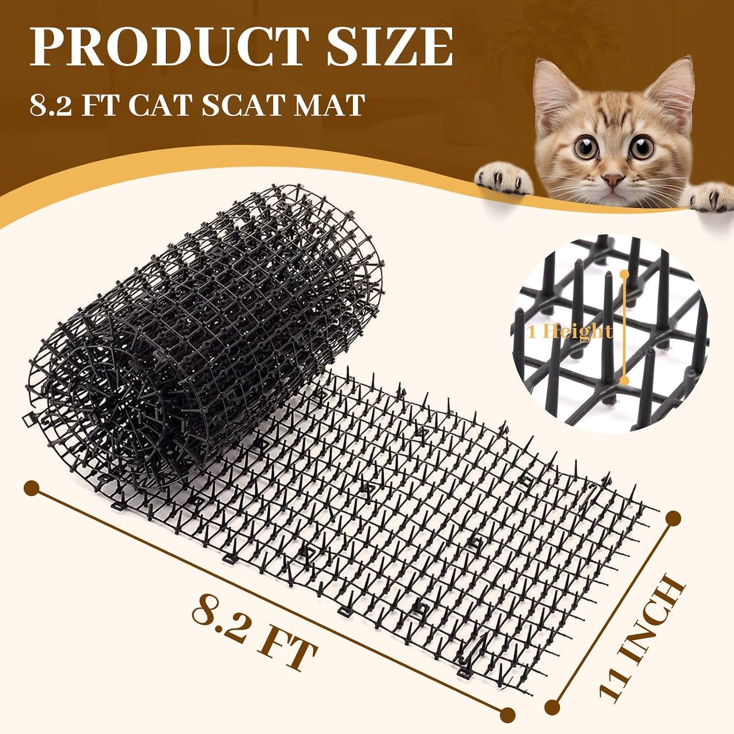 Close up of Hmyomina anti digging prickle strips