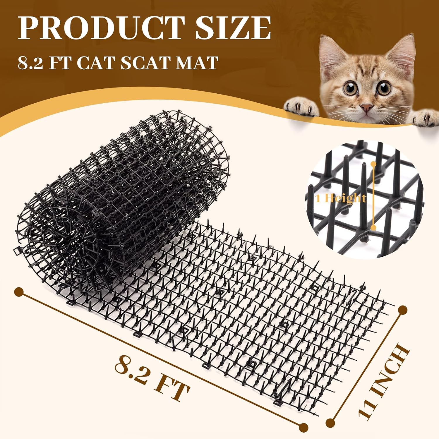 Close up of Hmyomina anti digging prickle strips