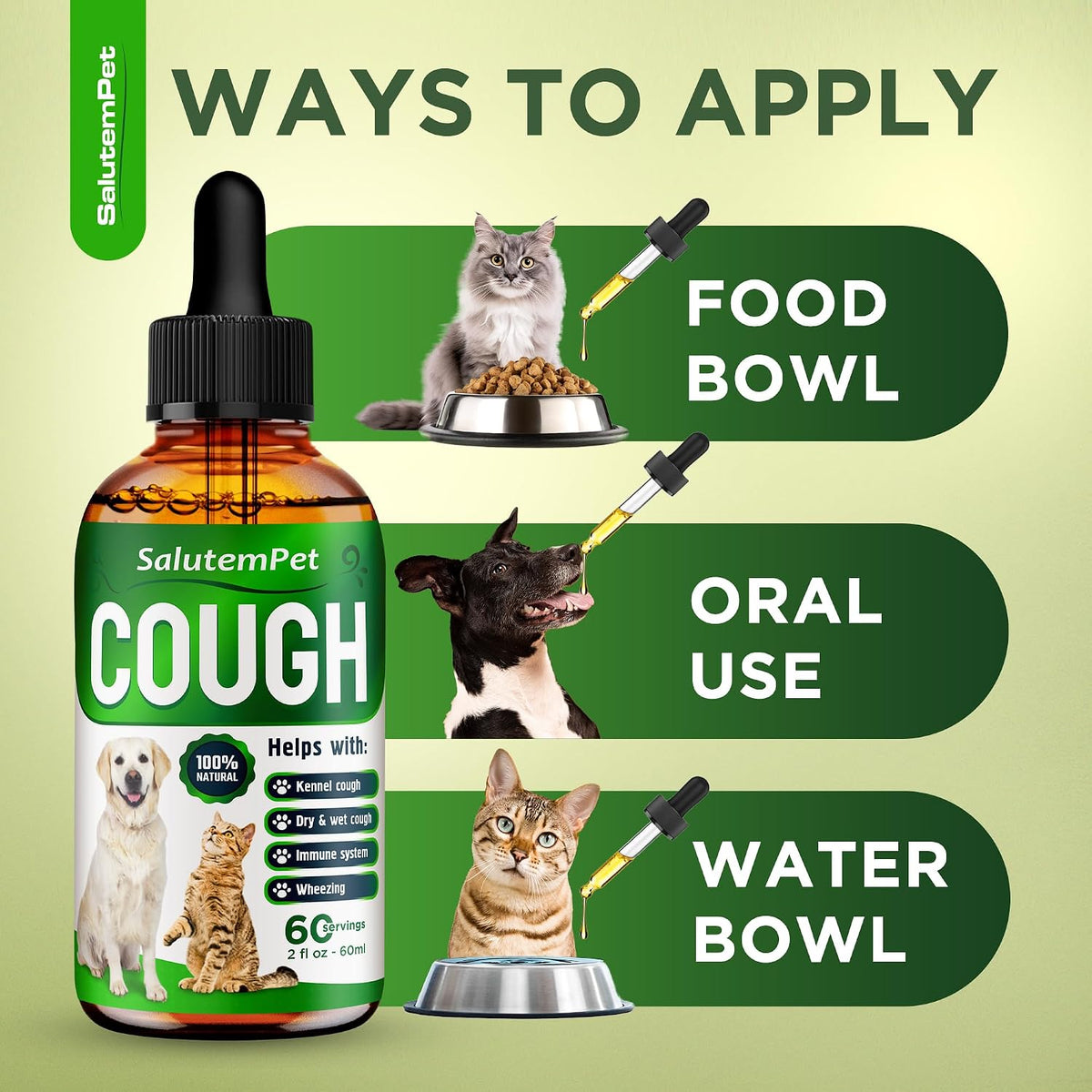 SalutemPet pet wellness supplement liquid dropper closeup