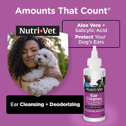 Back view of Nutri-Vet Ear Cleanse bottle showing ingredients