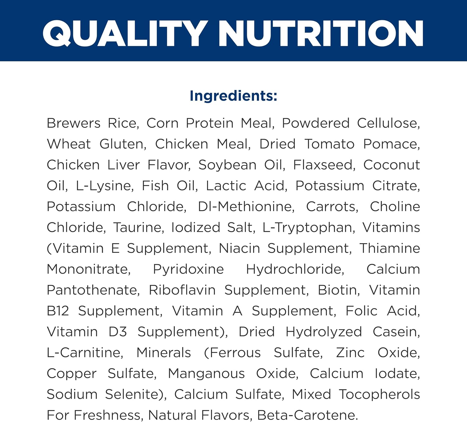 Hill's Prescription Diet dual action stress management and metabolic cat food bag base details