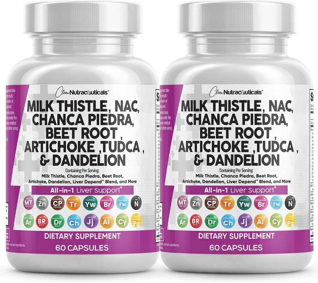 Clean Nutraceuticals Milk Thistle NAC Chanca Piedra Beet Root Artichoke Astragalus Dandelion Root - Liver Cleanse Detox & Repair Supplement Plus TUDCA Choline & Ginger - 1Pack - Image 10