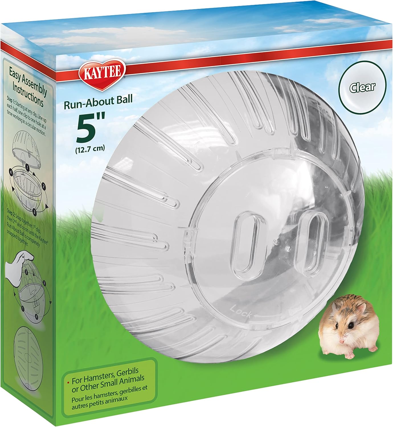 Kaytee clear run-about exercise ball front view small pet accessory