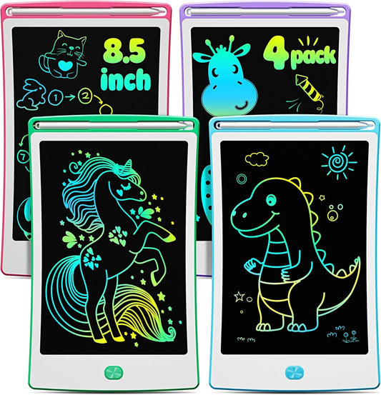 4 Pack LCD Writing Tablet, 8.5 Inch Colorful Toddlers Drawing Tablet for Kids, Creative Doodle Board Drawing Pad, Toy Birthday Gift for 3-6 Year Old Girls Boys - Image 1