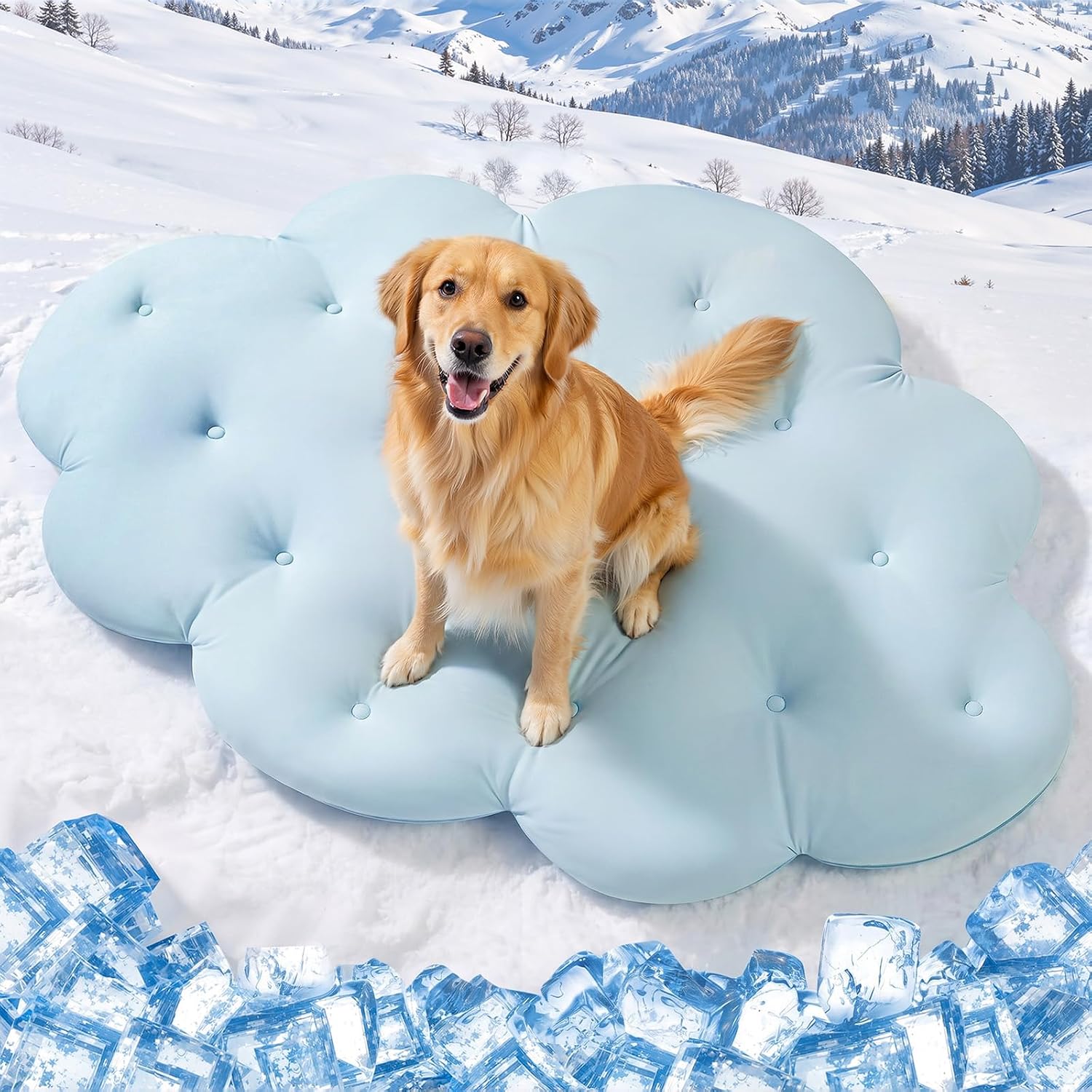 Tivray machine washable pet mat blue and grey