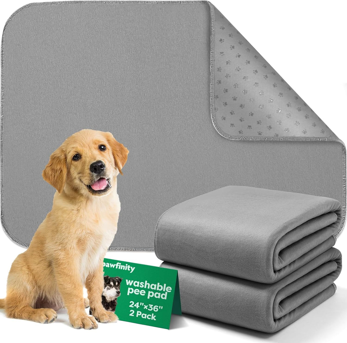 Pawfinity Large Washable Pee Pads for Dogs, Reusable Puppy Training Pad XL, Ultra-Soft, Absorbs 2X Faster & High-Capacity, Leakproof, Non-Slip, Waterproof Pet Mat for Floor, 34x36 inch, 2 Pack - Image 11