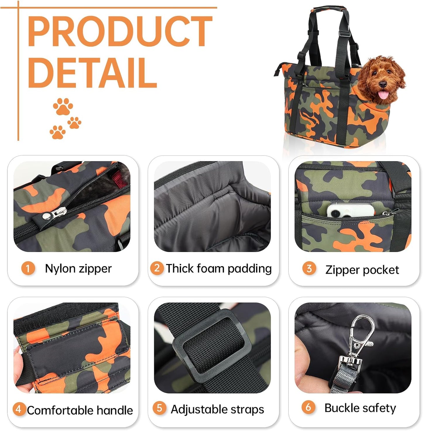 Interior view of Deltamann dog tote with safety leash attachment