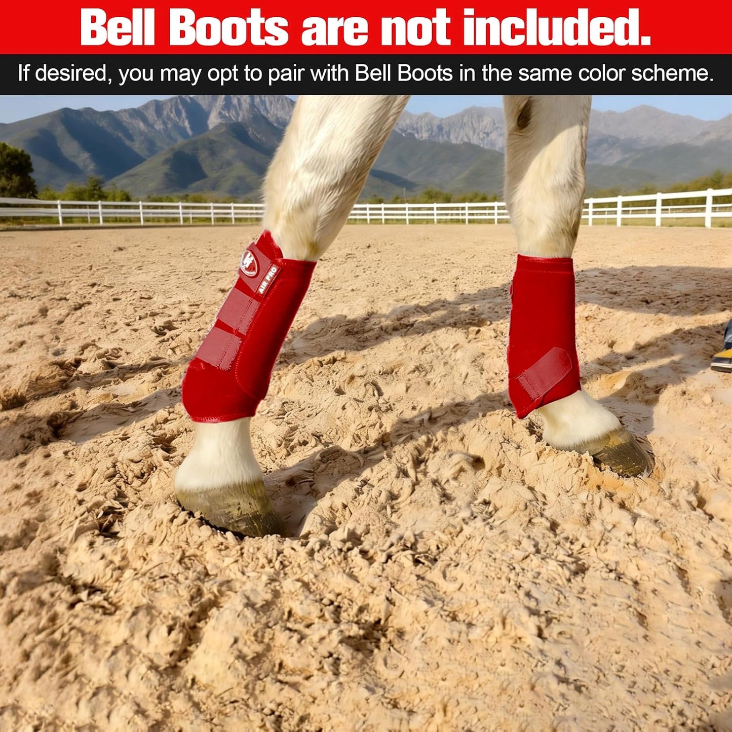 Horntack heavy duty equestrian protective gear angled view of front and hind boots