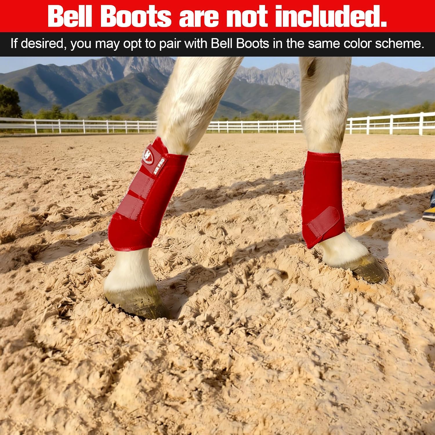 Horntack heavy duty equestrian protective gear angled view of front and hind boots