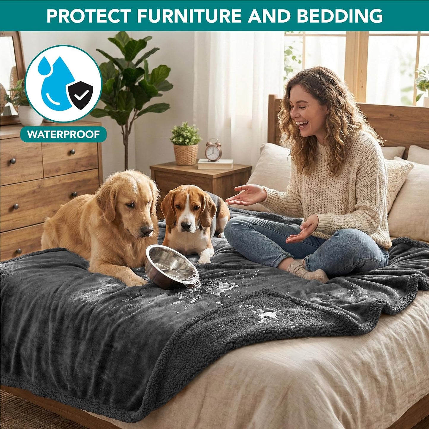 Machine washing demonstration of the durable PetAmi furniture protector