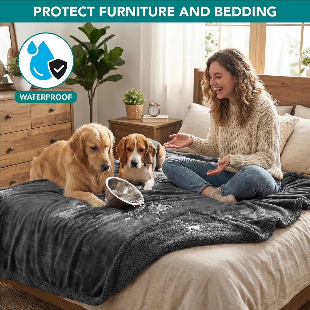Machine washing demonstration of the durable PetAmi furniture protector