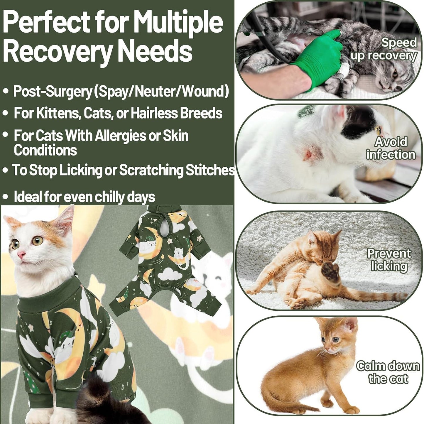 Qbleev cat onesie illustrating comfortable fit for movement