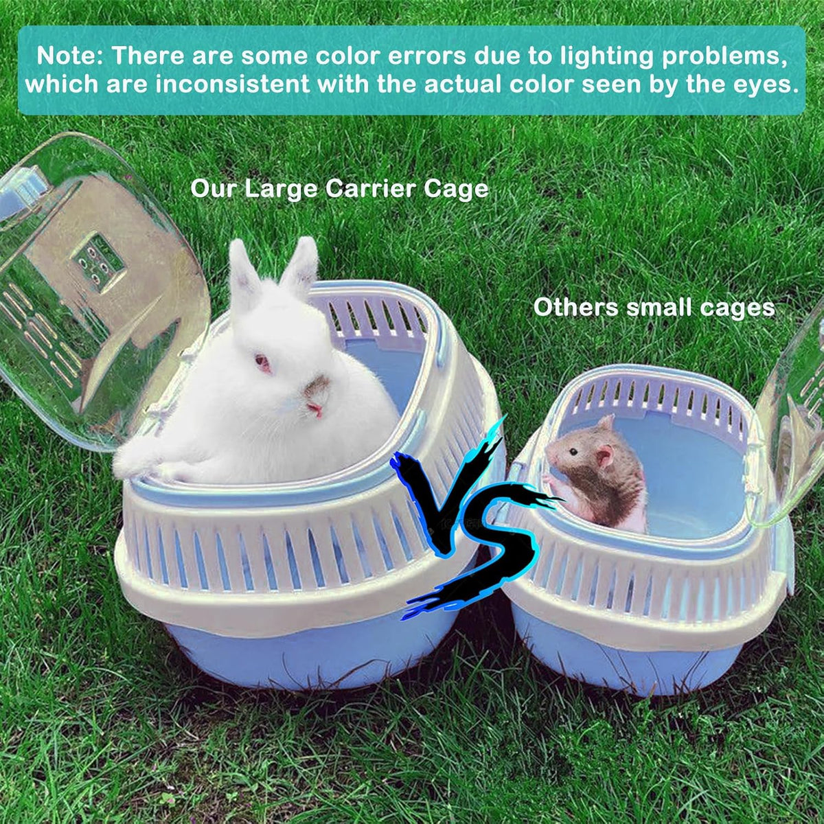 Hamster Carrier Guinea Pig Carrier 13 X 11 X 8 In Portable Hamster Travel Cage with Ventilation Holes Outdoor Small Animal Carrier for Rat Gerbils Rabbit Hedgehog Squirrel Mouse Sugar Glider - Image 6