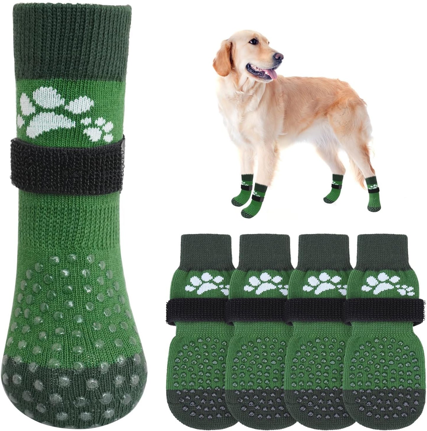 Scenereal anti slip dog socks front view