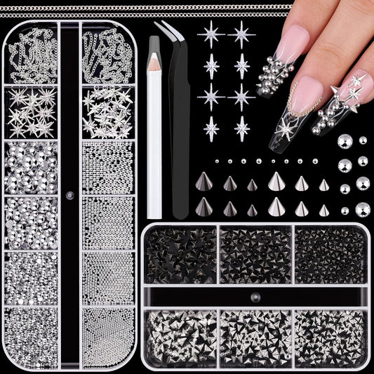 Belleboost 3D Punk Nail Studs and Spike Kit front view