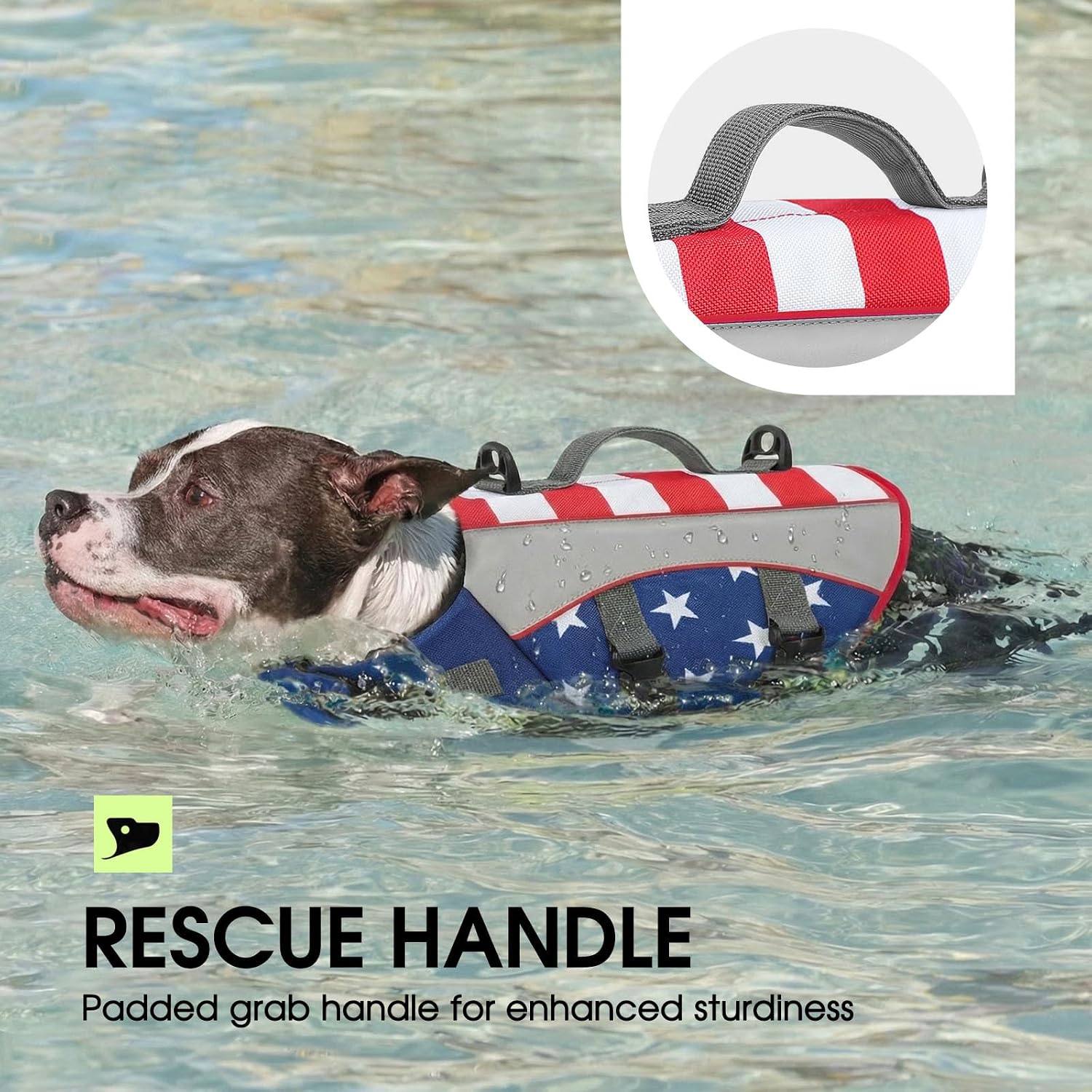 High flotation pet lifejacket for medium to large dogs during pool and beach activities