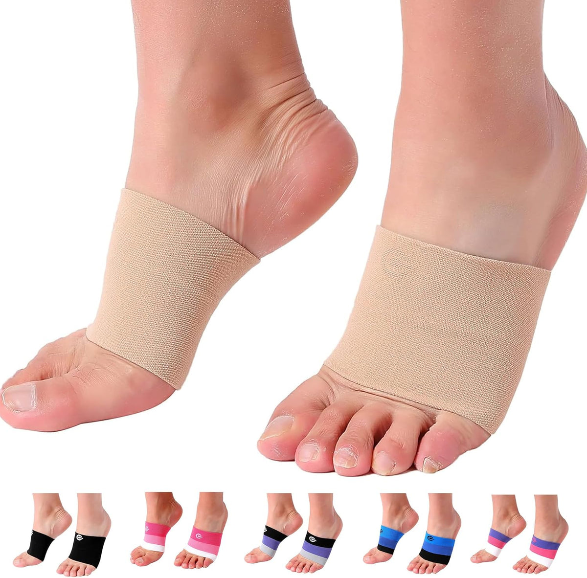 Doc Miller Arch Support Sleeves front view showing compression fabric texture