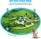 Black wireless pet containment collar with digital LED display screen close up