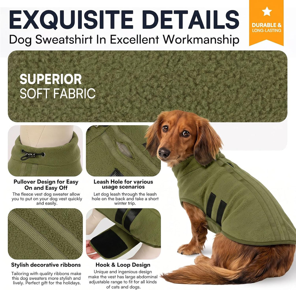 Queenmore dachshund fleece vest showing back leash hole