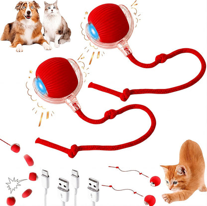 Purrmitive 2026 Durable Interactive Cat Toys for Indoor Cats, Dog Toys Ball, Rolling Pet Ball, Smart Automatic Cat Chase Balls Toy, Interactive Dog Toys Speedy Tail,Kitten & Cat Toys Interactive (Red) - Image 13