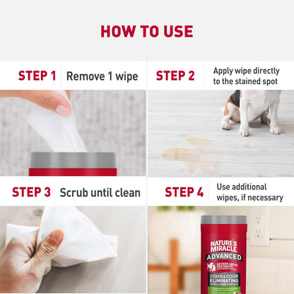 Bio enzymatic dog and cat urine odor remover wipes