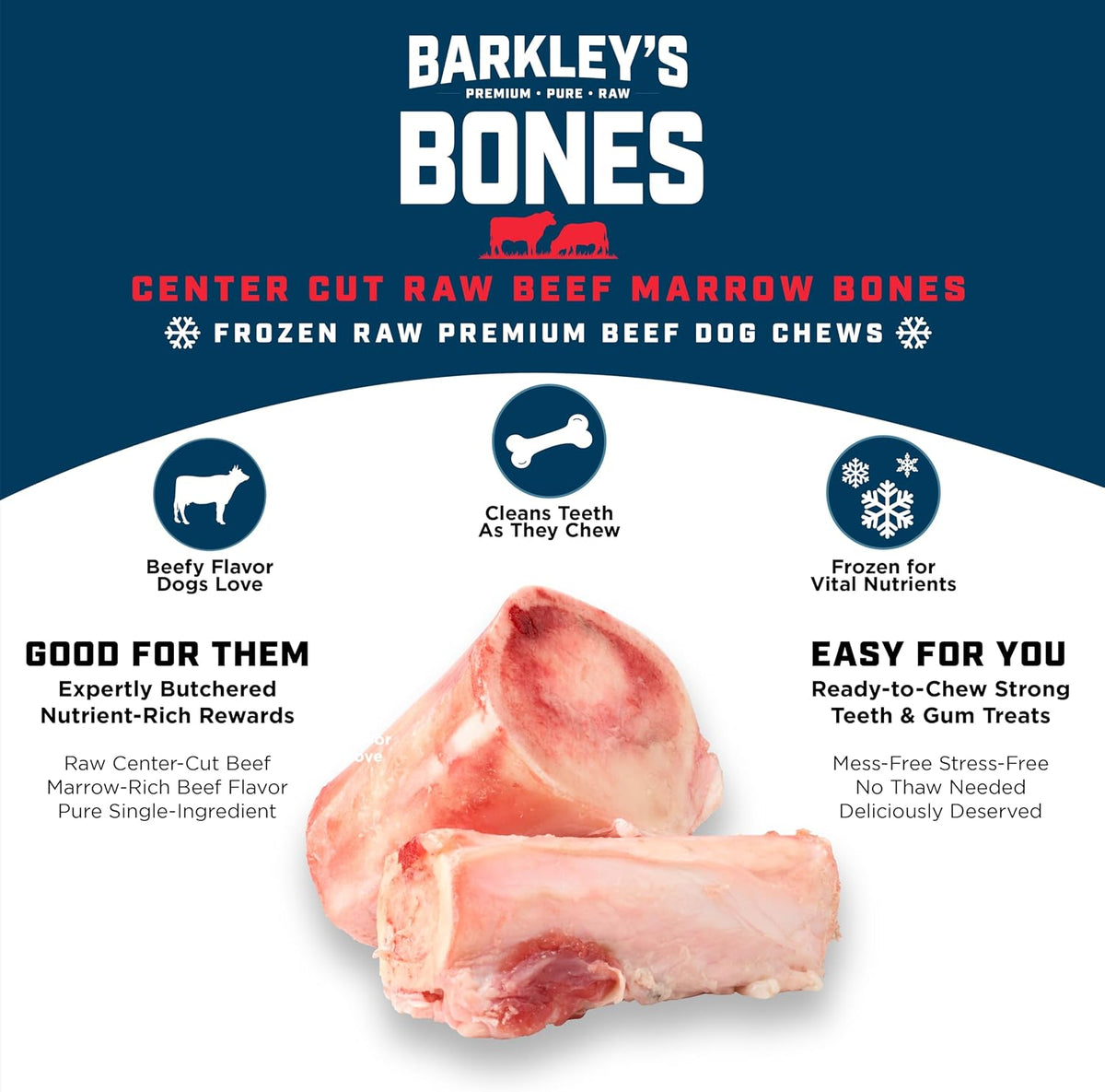 Barkley's natural beef marrow bone for dental health