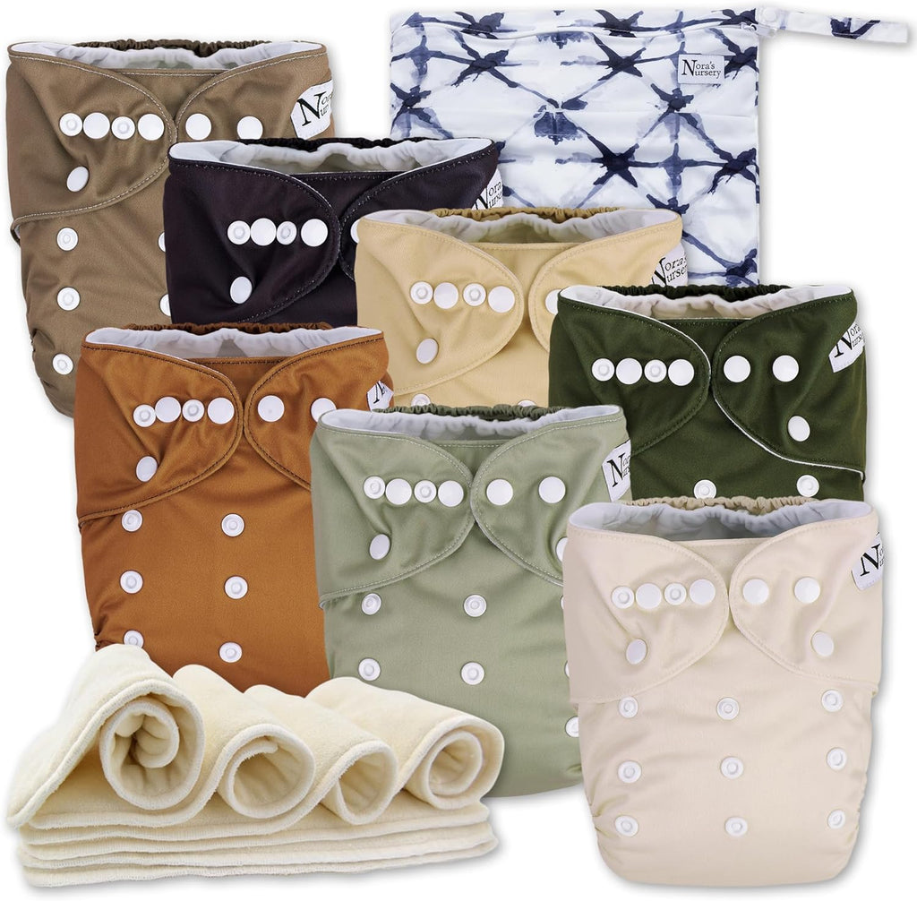 Nora's Nursery Down To Earth baby cloth pocket diapers front view